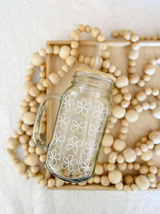 Cup Glass with Flowers